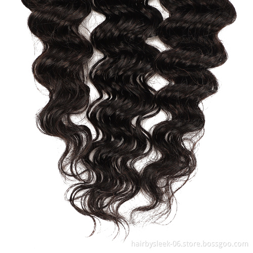 "Ready Stock" wholesale 10A grade DEEP WAVE natural black  for virgin raw cuticle aligned blonde human hair extension